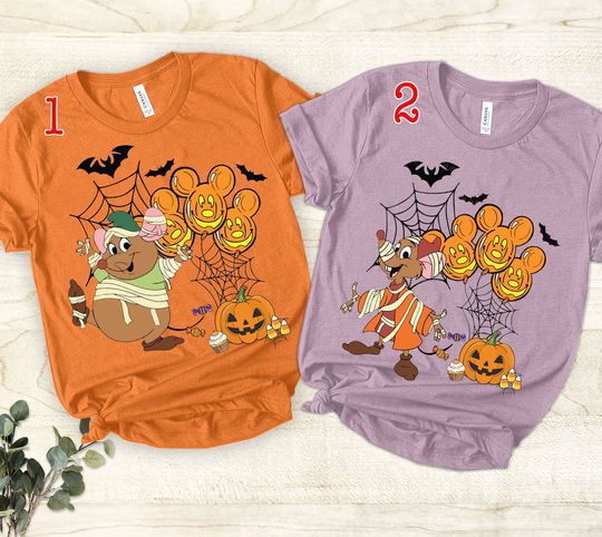 Discover Jaq And Gus Halloween The Snack Tour Shirt, Cinde Mouse Halloween Shirt, Mickey Snacks Disney Spooky Season, Epcot Halloween