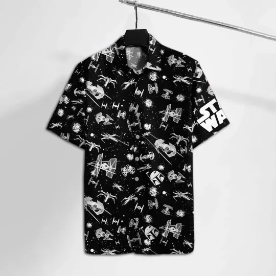 Discover Disney Star Wars Starfighters Aloha Black Hawaiian Shirt