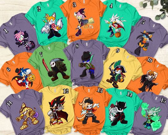 Discover Sonic the Hedgehog Halloween Shirt, Sonic Group Matching Shirt, Sonic Halloween Shirt, Sonic Birthday Shirt, Sonic Group Halloween Tee