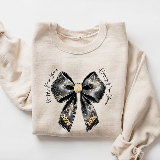 Discover Coquette Happy New Year Sweatshirt, New Year Party Shirt