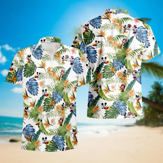 Discover Disney Summer Beach Mickey And Minnie Mouse Cartoon Disney Aloha Hawaiian Shirt