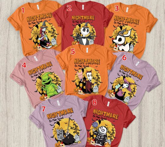 Discover Nightmare Before Christmas Halloween Shirt, Nightmare On Main Street Shirt, Jack Skellington Shirt, Let's Oogie Boogie, Halloween