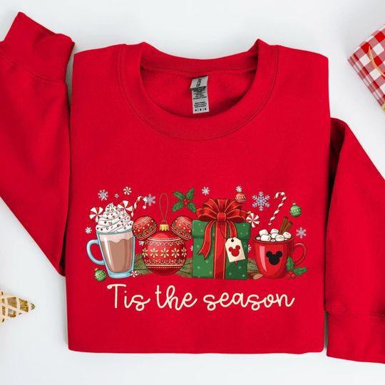 Tis The Season Christmas Sweatshirt, Merry Christmas Hoodie, Cute Winter Sweatshirt
