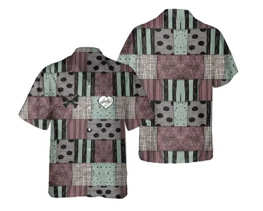 Disney The Nightmare Before Christmas Sally's Patchwork Hawaiian Shirt