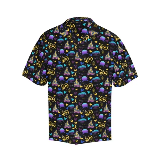 Disney New 50th Anniversary Black Hawaiian Shirt
