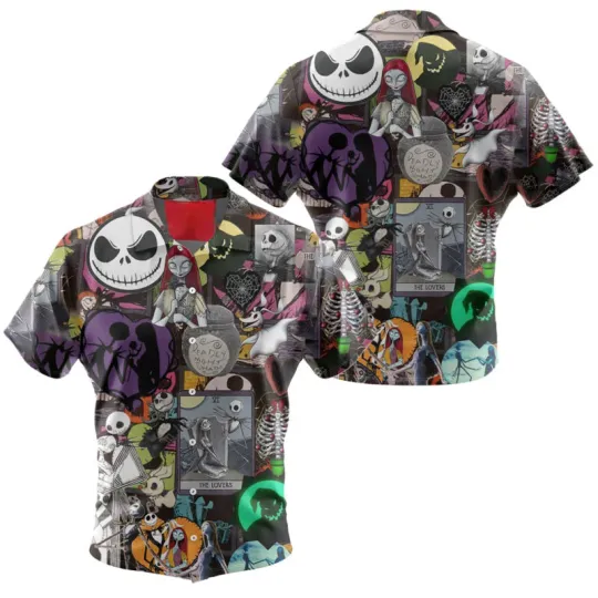 Discover Disney The Nightmare Before Christmas Jack Skellington Collage Hawaiian Shirt