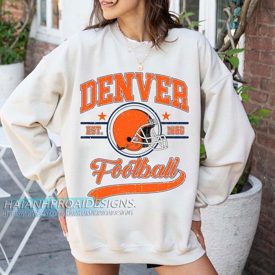 Discover Denver Football 1960 Vintage Sweatshirt, Retro Sports Helmet Crewneck, Classic State Pride Fan Sweater