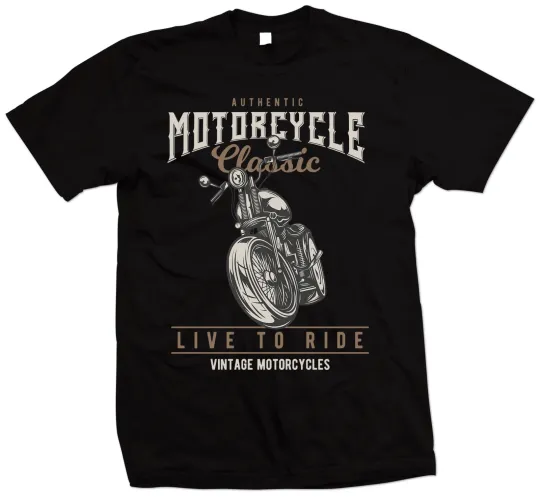 Discover Classic Motorcycle T-Shirt - Live To Ride Vintage Biker Tee