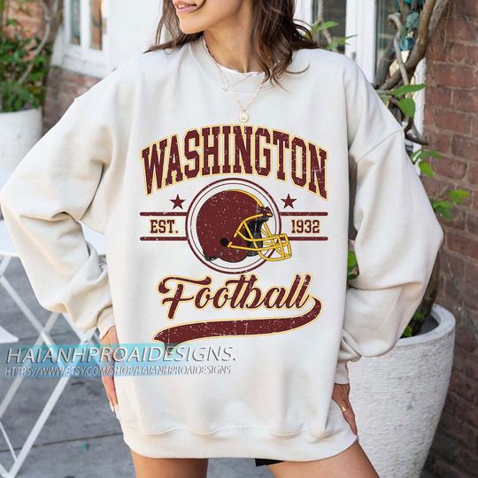 Discover Washington Football 1932 Vintage Sweatshirt, Retro Sports Helmet Crewneck, Classic State Pride Fan Sweater
