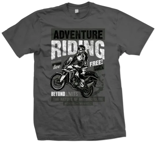 Discover Adventure Biker T-Shirt for Motorcycle Touring and Motorcycling Enthusiasts