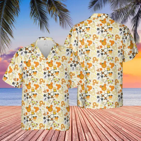 Discover Disney Summer Beach Halloween Snacks Disney Aloha Hawaiian Shirt