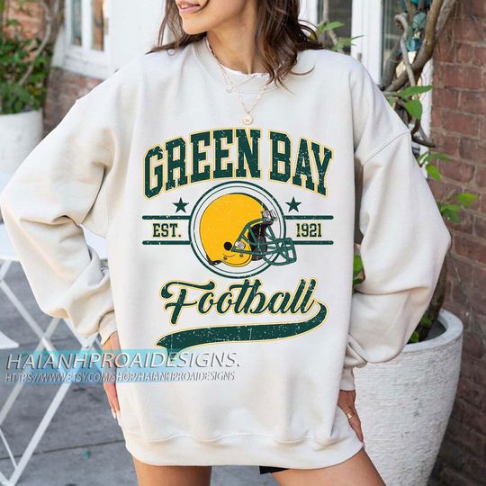Discover Green Bay Football 1921 Vintage Sweatshirt, Retro Sports Helmet Crewneck, Classic State Pride Fan Sweater