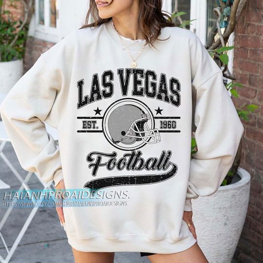 Discover Las Vegas Football 1960 Vintage Sweatshirt, Retro Sports Helmet Crewneck, Classic State Pride Fan Sweater