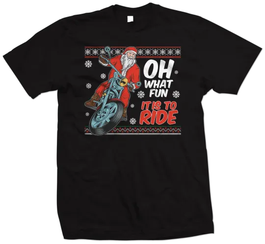 Discover Motorcycle Christmas T-Shirt - Santa Claus Biker Tee - Biker Holiday Gift