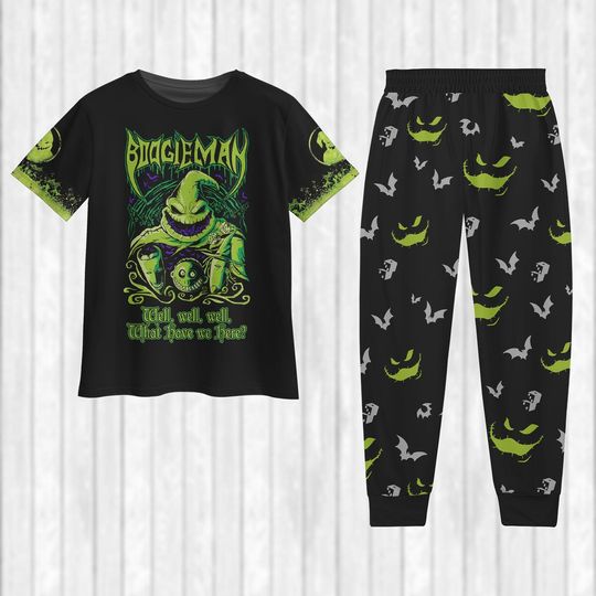Discover Halloween Boogeyman Pajamas Set, Oogie Boogie T-Shirt And Pants, Nightmare Before Christmas Shirt, Boogie Bash 2025 Tee, Halloween Gift