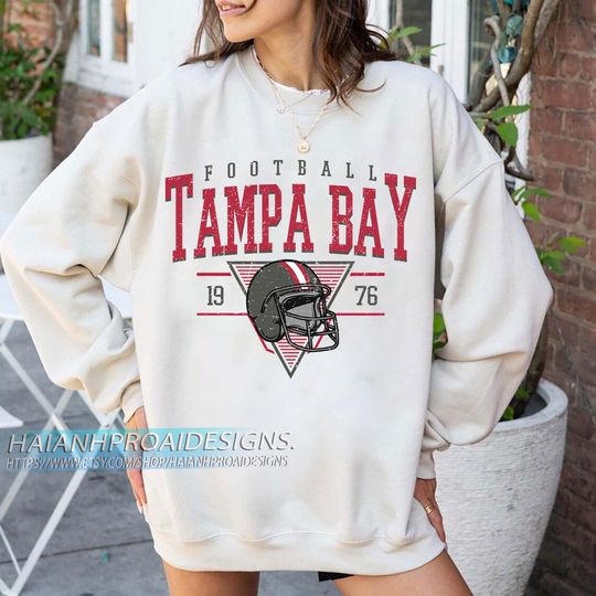 Discover Tampa Bay Football 1976 Vintage Sweatshirt, Retro Sports Helmet Crewneck, Classic State Pride Fan Sweater