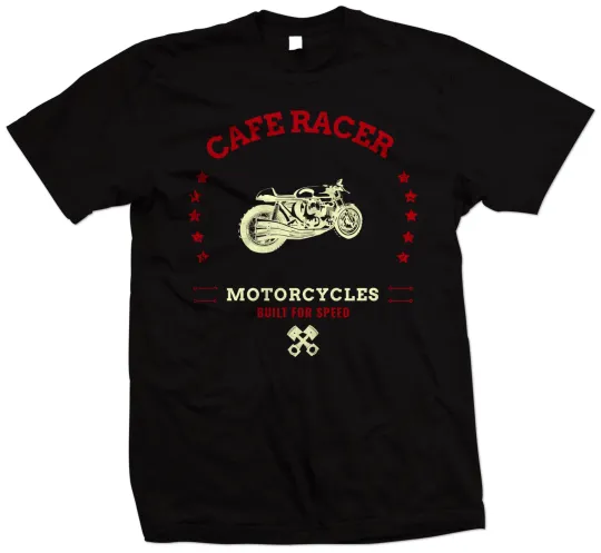 Discover Cafe Racer Custom Motorcycle T Shirt - Built for speed - Biker T Shirt