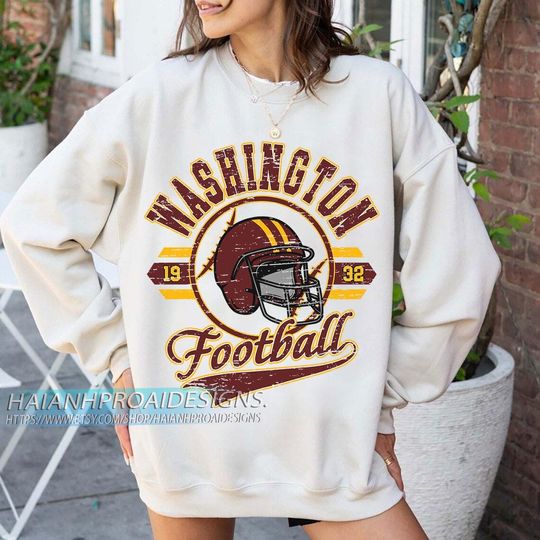 Discover Washington Football 1932 Vintage Sweatshirt, Retro Sports Helmet Crewneck, Classic State Pride Fan Sweater, Game Day Gift Shirt