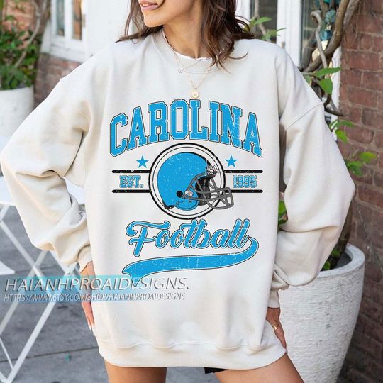 Discover Carolina Football 1995 Vintage Sweatshirt, Retro Sports Helmet Crewneck, Classic State Pride Fan Sweater