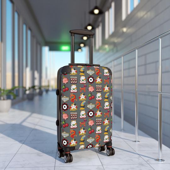 Discover Suitcase, Vegas Slot Machine Characters Carry-on Luggage, Casino print, Las Vegas Carry-on, Legal TSA size, 22"x 14"x 9"