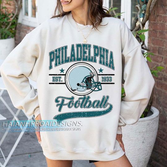 Discover Philadelphia Football Vintage Sweatshirt, Retro Football Fan Sweatshirt, Game Day Gift Sweatshirt