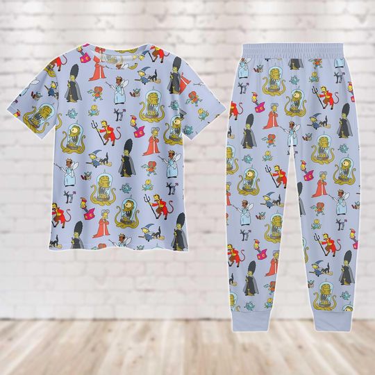 Halloween The Simpsons Pajamas Pants, Trick Or Treat Pajamas Set, Movie Women Pajamas, Spooky Season Shirt, Halloween Party Outfit