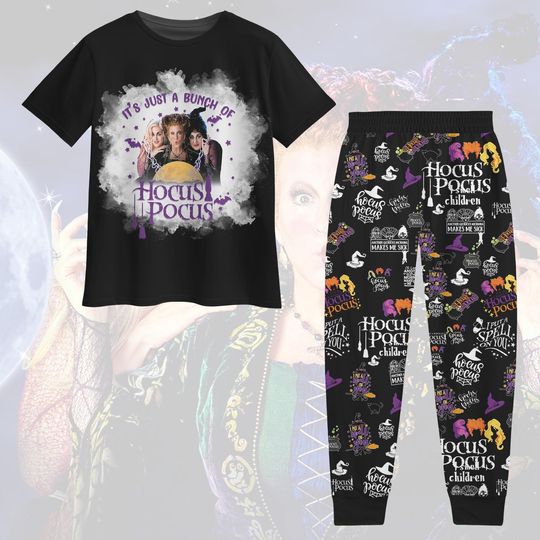 Halloween Hocus Pocus Pajamas, Hocus Pocus T-Shirt, Hocus Pocus Pajamas Pants, Halloween Party Shirt, Sanderson Sister Pajamas Set