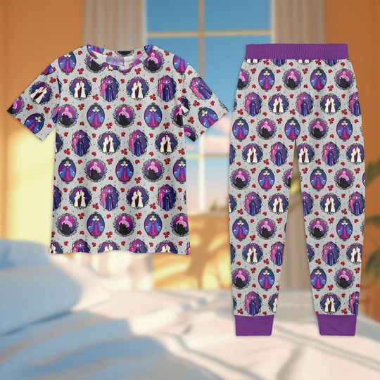 Discover Evil Queen T-Shirt Pants Set, Disney Villain Pajamas, Halloween Outfit Sleepwear, Disney Halloween Pjs Set, Gift For Women