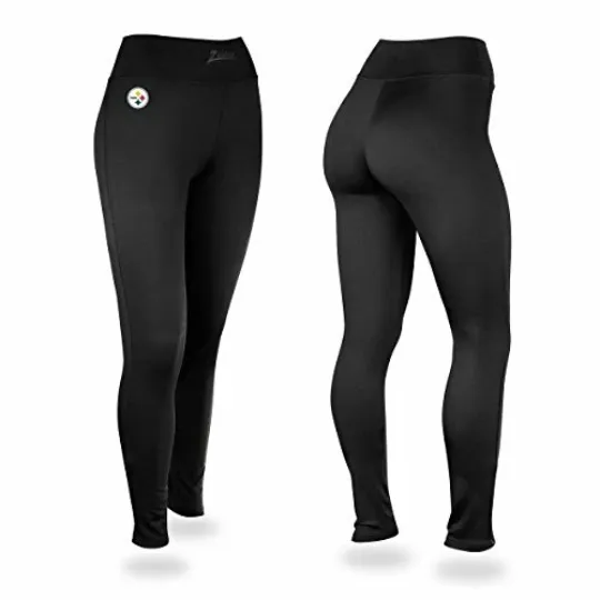 Women's Pittsburgh Football Steeler Solid Leggings, Black, Gift for Fan