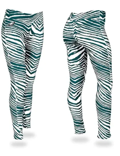 Women's Philadelphia Football Eagles Zebra Print Legging Bottoms, Gift for Fan