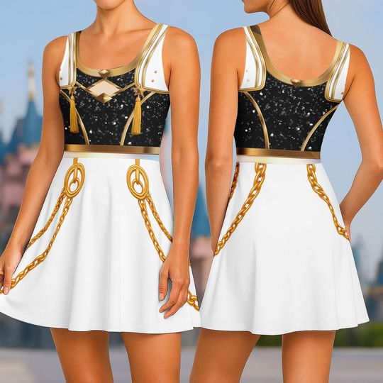 Discover Zoey Kpop Demon Hunters Cosplay Costume, Golden Zoey Skater Dress, Kpop Huntrix Cosplay Dress, Huntrix Kpop Women Dress, Halloween Gift