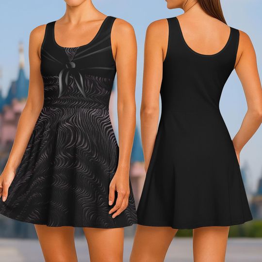 Halloween Wicked Elphaba Skater Dress, Wizard of Oz Casual Dress, Spooky Gothic Women Dress, Halloween Cosplay Costume, Gift For Her