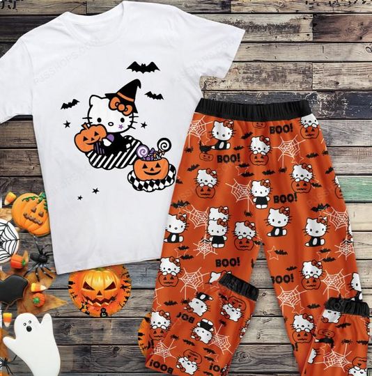 Hello Kitty Halloween Pajamas Set, Hello Kitty Pajamas For Adult And Kids