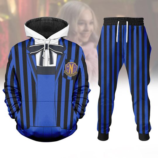Discover Wednesday Enid Wolf Cosplay Hoodie/Joggers, Academy Uniform Shirt, Gothic Spooky Sweatpants, Movie Outfits, Halloween Party 2025 Gift