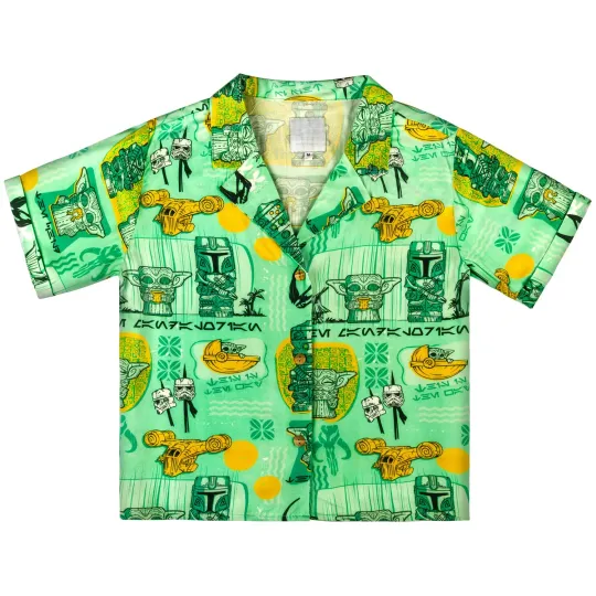 Discover Disney Star Wars Celebration Tropical Summer Green Hawaiian Shirt