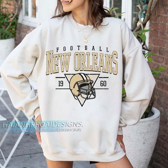 New Orleans Football Vintage Sweatshirt, Retro Sports Helmet, Game Day Gift