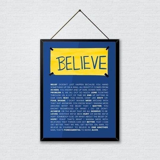Discover Ted Lasso Believe Speech Quotes Poster, Poster No Framed