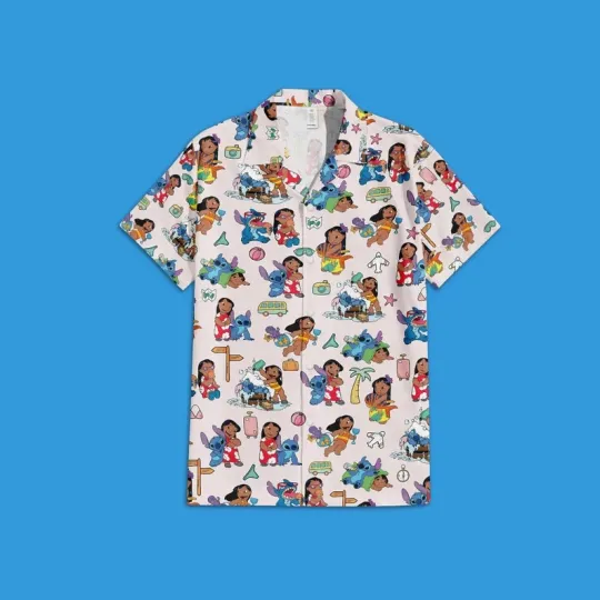 Disney Lilo & Stitch Summer Beach Party Retro Hawaiian Shirt