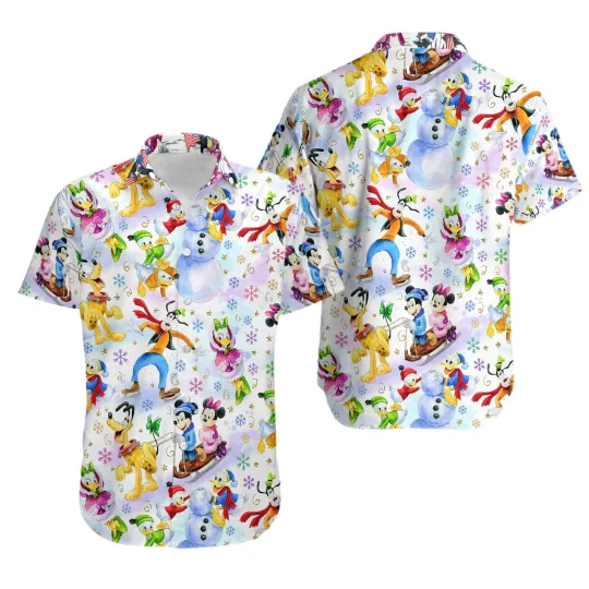 Discover Disney Summer Beach Disney Characters Collection Aloha Hawaiian Shirt
