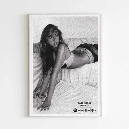 Discover Tate Mcrae - Greedy Album Poster: Music Print with Spotify Code