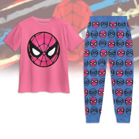 Discover Vintage Spider Man Pajamas, Marvel Shirt Pants Set For Kids, Movies Pajamas for Men And Women, Superhero Graphic Loungewear