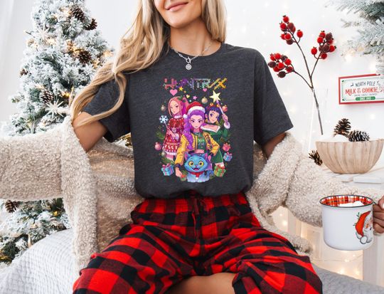 Discover Huntrix Christmas Shirt,Kpop Demon Hunters Tee,Saja Boys Merry Xmas Tee,Holiday Kid Tee.First Day of Kindergarten Shirt,Kpop Lover Kids Tee