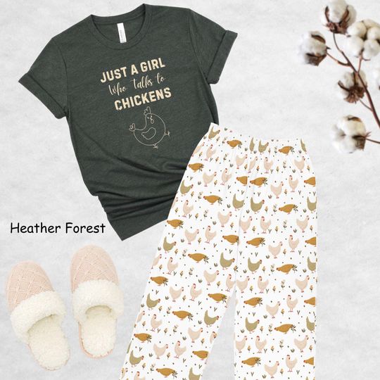 Discover Chicken Pajama Set: Farm Girl T-Shirt & Pants