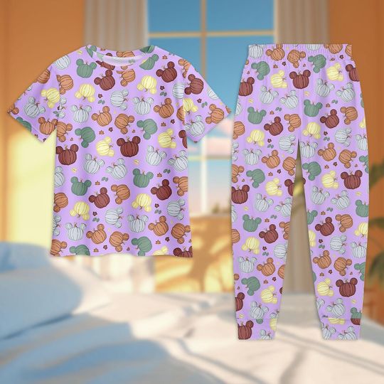 Discover Mickey Pumpkin Halloween T-Shirt And Pants, Disney Mickey Pjs, Spooky Season Family PJs, Cute Disneyland Trip Outfit, Halloween Gift