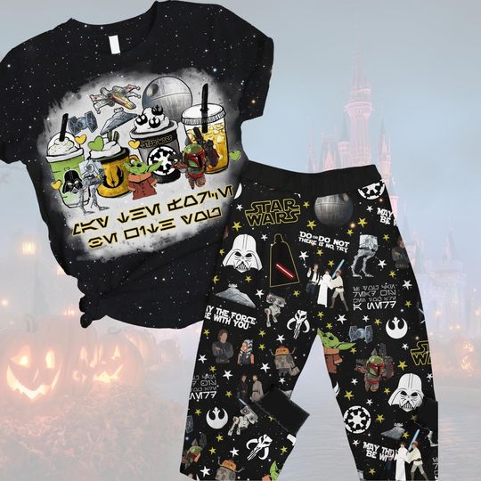 Halloween Star Wars Pajamas Set, Star Wars T-Shirt, Star Wars Pants, Darth Vader Shirt, Star Wars Pjs, Star Wars Characters Shirt