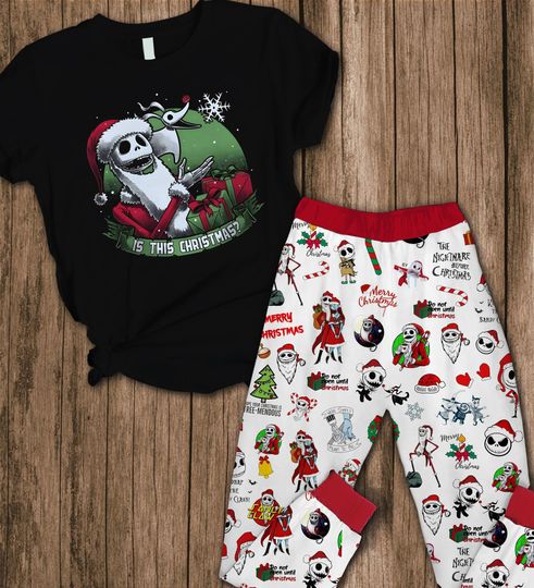 Jack Skellington Pajamas, Nightmare Before Christmas Shirt, Horror Movie Women Pajamas, Pumpkin King Holiday Pajamas, Halloween Gift