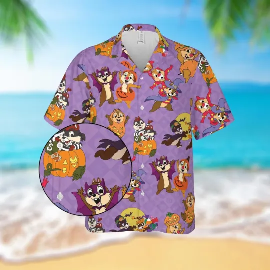 Discover Chip And Dale Halloween Hawaiian Shirt, Disney Hawaiian Shirt, S-5XL