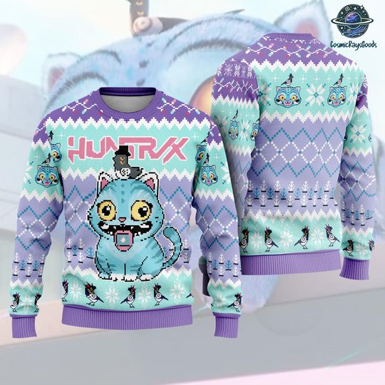Discover Funny Demon Hunters Tiger Christmas Sweater, Huntrix Tiger Ugly Christmas Sweatshirt, K-pop Shirt, Kpop Movie Inspired Merch