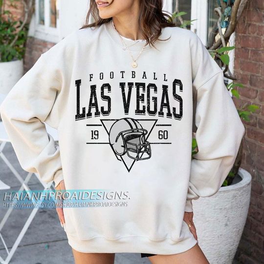 Discover Las Vegas Football Vintage Sweatshirt, Retro Sports Helmet, Game Day Gift