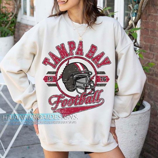 Discover Tampa Bay Football Vintage Sweatshirt, Retro Sports Helmet, Game Day Gift